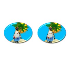 Tropical Penguin Cufflinks (oval) by Valentinaart