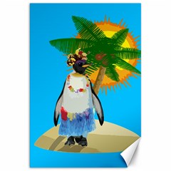 Tropical Penguin Canvas 20  X 30   by Valentinaart