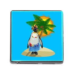 Tropical Penguin Memory Card Reader (square) by Valentinaart