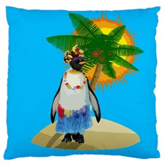 Tropical Penguin Large Cushion Case (two Sides) by Valentinaart