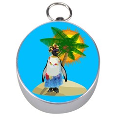 Tropical Penguin Silver Compasses by Valentinaart