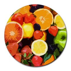 Fruits Pattern Round Mousepads by Valentinaart