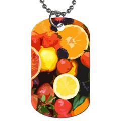 Fruits Pattern Dog Tag (one Side) by Valentinaart