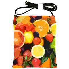 Fruits Pattern Shoulder Sling Bags by Valentinaart