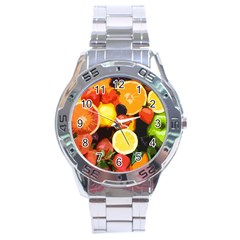 Fruits Pattern Stainless Steel Analogue Watch by Valentinaart