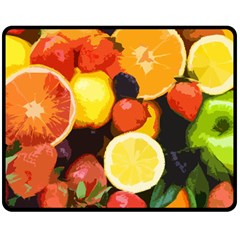 Fruits Pattern Double Sided Fleece Blanket (medium)  by Valentinaart