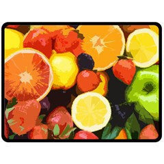 Fruits Pattern Double Sided Fleece Blanket (large)  by Valentinaart