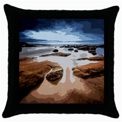 Landscape Throw Pillow Case (black) by Valentinaart