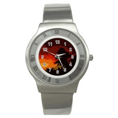 Landscape Stainless Steel Watch by Valentinaart