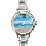 Landscape Round Italian Charm Watch Front