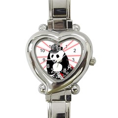 Deejay Panda Heart Italian Charm Watch by Valentinaart