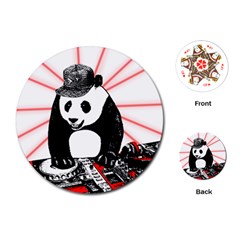 Deejay Panda Playing Cards (round)  by Valentinaart