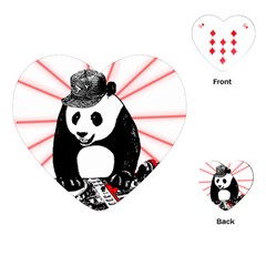 Deejay Panda Playing Cards (heart)  by Valentinaart