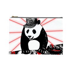 Deejay Panda Cosmetic Bag (large)  by Valentinaart