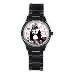 Deejay Panda Stainless Steel Round Watch by Valentinaart