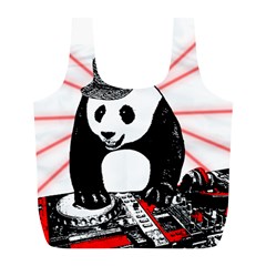 Deejay Panda Full Print Recycle Bags (l)  by Valentinaart