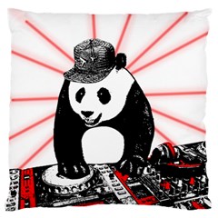 Deejay Panda Large Flano Cushion Case (one Side) by Valentinaart