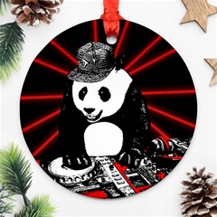 Deejay Panda Ornament (round) by Valentinaart