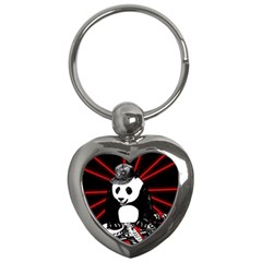 Deejay Panda Key Chains (heart)  by Valentinaart