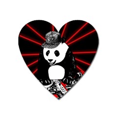 Deejay Panda Heart Magnet by Valentinaart