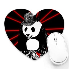 Deejay Panda Heart Mousepads by Valentinaart