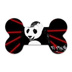 Deejay Panda Dog Tag Bone (two Sides) by Valentinaart