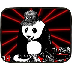 Deejay Panda Double Sided Fleece Blanket (mini)  by Valentinaart