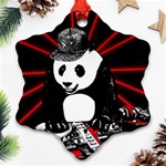 Deejay panda Snowflake Ornament (Two Sides) Front