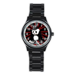 Deejay Panda Stainless Steel Round Watch by Valentinaart