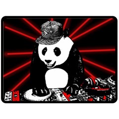 Deejay Panda Double Sided Fleece Blanket (large)  by Valentinaart