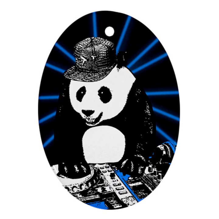 Deejay panda Ornament (Oval)