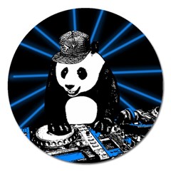 Deejay Panda Magnet 5  (round) by Valentinaart