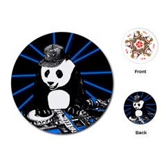 Deejay Panda Playing Cards (round)  by Valentinaart