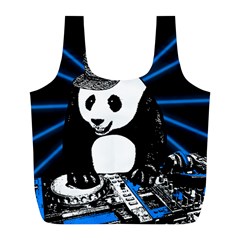 Deejay Panda Full Print Recycle Bags (l)  by Valentinaart