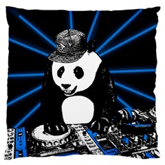 Deejay Panda Large Flano Cushion Case (two Sides) by Valentinaart