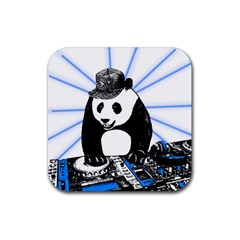 Deejay panda Rubber Coaster (Square) 