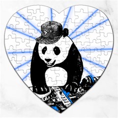 Deejay Panda Jigsaw Puzzle (heart) by Valentinaart