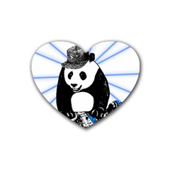 Deejay panda Rubber Coaster (Heart) 