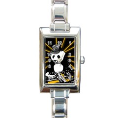 Deejay Panda Rectangle Italian Charm Watch by Valentinaart