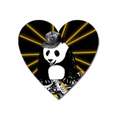 Deejay Panda Heart Magnet by Valentinaart