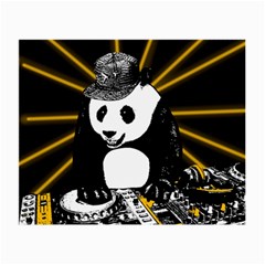 Deejay Panda Small Glasses Cloth by Valentinaart