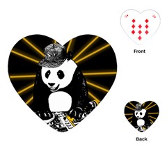 Deejay Panda Playing Cards (heart)  by Valentinaart