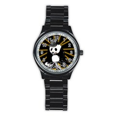 Deejay Panda Stainless Steel Round Watch by Valentinaart