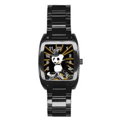 Deejay Panda Stainless Steel Barrel Watch by Valentinaart