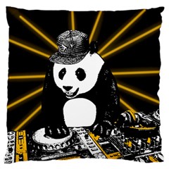 Deejay Panda Large Flano Cushion Case (one Side) by Valentinaart