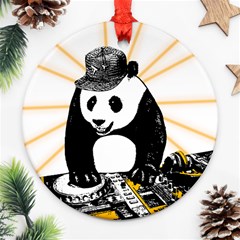 Deejay Panda Ornament (round) by Valentinaart