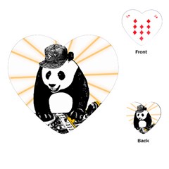 Deejay Panda Playing Cards (heart)  by Valentinaart