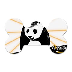 Deejay Panda Dog Tag Bone (two Sides) by Valentinaart