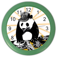 Deejay Panda Color Wall Clocks by Valentinaart