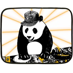 Deejay Panda Double Sided Fleece Blanket (mini)  by Valentinaart